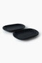 Hermia X00017597 Juego de Fuentes de Gres Cerámico Negro Mate 13x22 cm (2 Piezas)